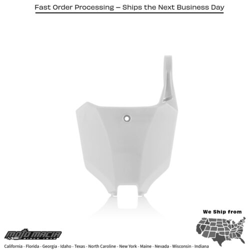 FRONT NUMBER PLATE  WHITE Honda CRF250R 2022-2025 Honda CRF250RX 2022-2025 Honda CRF450R-S 2023-2024