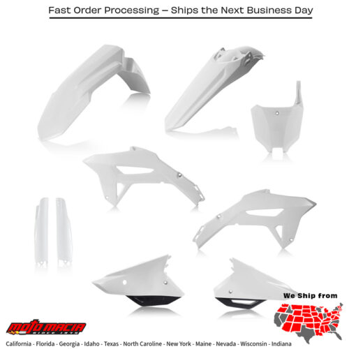 PLASTIC KIT- FULL  WHITE W/BLACK Honda CRF450R W.E. CRF450R CRF250R 2021-2024