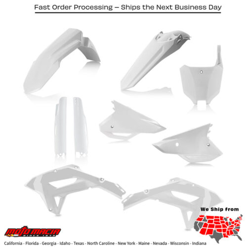 PLASTIC KIT- FULL  WHITE Honda CRF450RX CRF250RX 2021-2024
