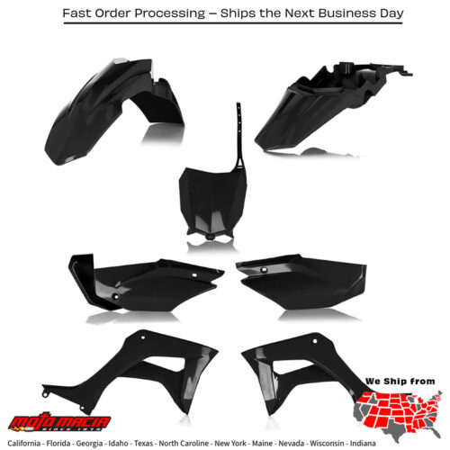 FULL PLASTIC KIT  BLACK Honda CRF110F 2019-2023