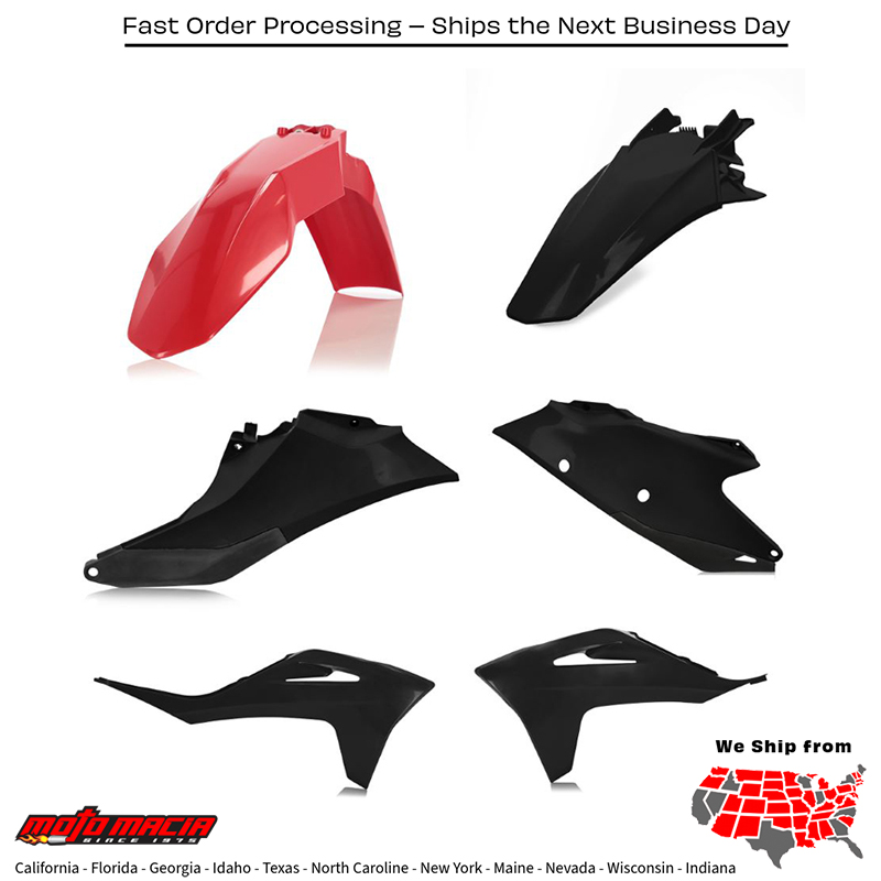 PLASTIC KIT GAS/KTM RED/BLACK Gas Gas Gas-Gas MC 125 MC 250F MC 450F EX 250F EX 350F EX 450F EX 300 MC 250 MC 350F EX 250 2021-2023 - Image 2