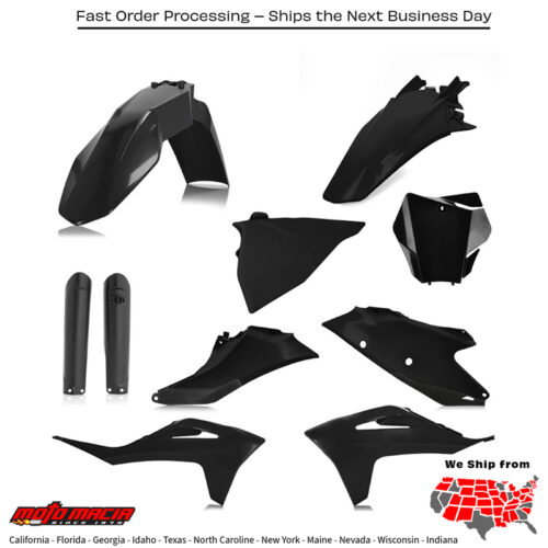 FULL PLASTIC KIT GAS/KTM BLACK Gas Gas Gas-Gas MC 125 MC 250F MC 450F EX 350F EX 450F EX 250F EX 300 MC 250 MC 350F EX 250 2021-2023