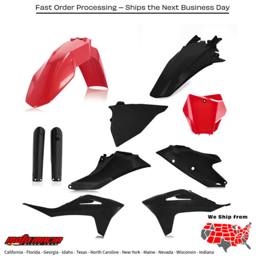 FULL PLASTIC KIT GAS/KTM RED/BLACK Gas Gas Gas-Gas MC 125 MC 250F MC 450F EX 350F EX 450F EX 250F EX 300 MC 250 MC 350F EX 250 2021-2023