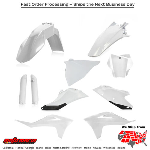 FULL PLASTIC KIT GAS/KTM WHITE/BLACK Gas Gas Gas-Gas MC 125 MC 250F MC 450F EX 250F EX 350F EX 450F EX 300 MC 250 MC 350F EX 250 2021-2023
