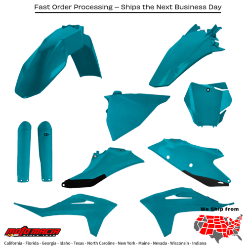 FULL PLASTIC KIT GAS TEAL METALLIC Gas Gas Gas-Gas MC 125 MC 250F MC 450F EX 250F EX 350F EX 450F EX 300 MC 250 MC 350F EX 250 2021-2023