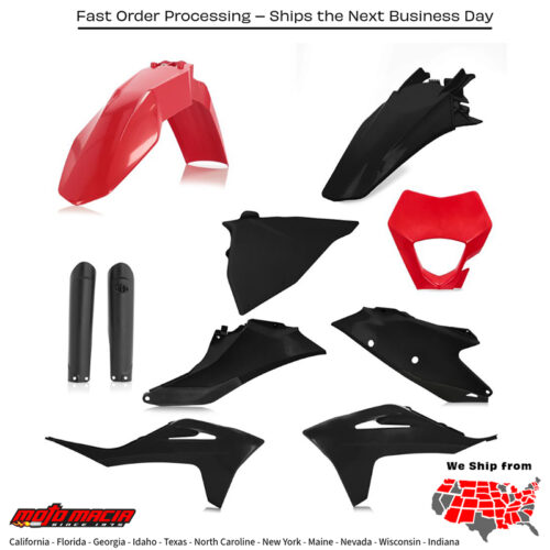 FULL PLASTIC KIT GAS RED/BLACK Gas Gas Gas-Gas EC 300 EC 250 EC 250F EC 350F 2021-2023