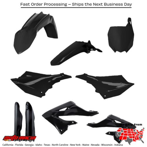 Full Plastic Kit Yamaha Black Yz125x 2022-2026 Yz125 2022-2026