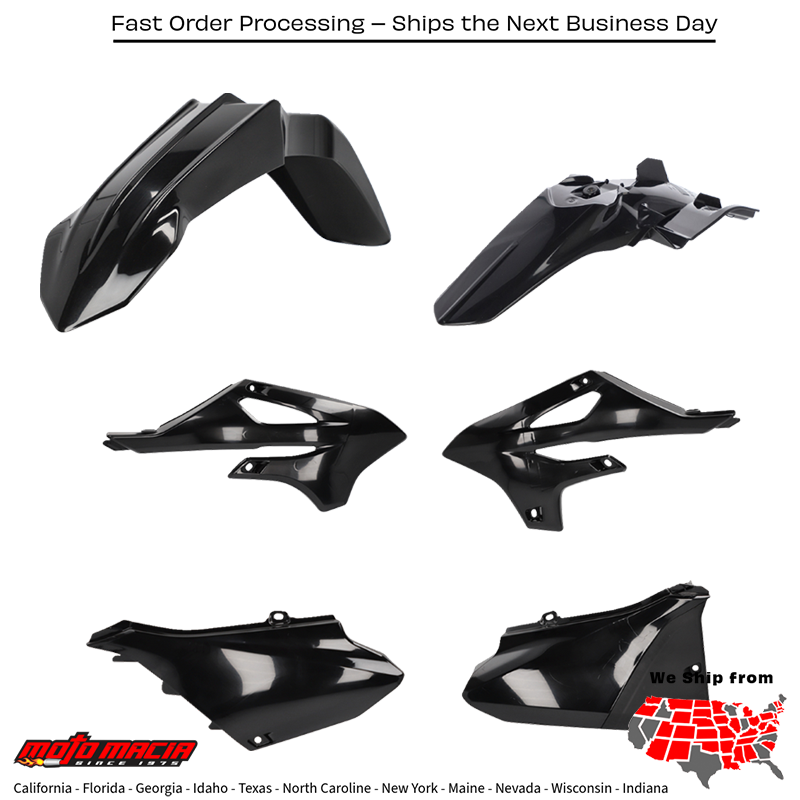 Plastic Kit Yamaha Black Yz85 2022-2024 Yz85lw 2022-2024