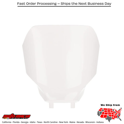 FRONT NUMBER PLATE  WHITE Yamaha YZ450F 2023-2024 Yamaha YZ250F 2024-2024 Yamaha YZ450FX 2024-2024