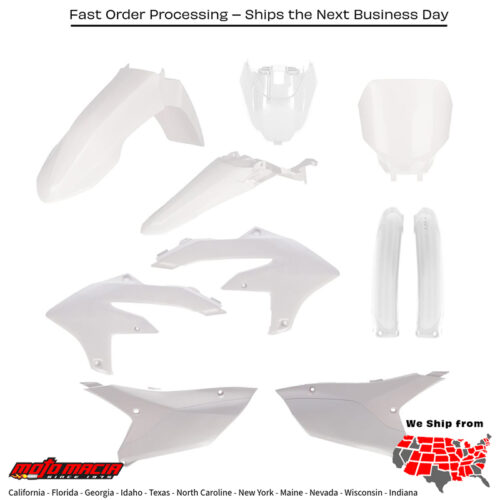 FULL PLASTIC KIT  WHITE Yamaha YZ450F YZ250F YZ450FX 2023-2024