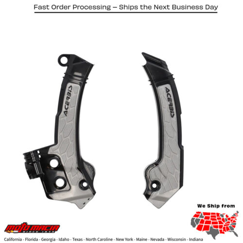 X-GRIP FRAME GUARD HUS BLACK/GREY Husqvarna TC 125 TC 250 FC 250 FX 350 FX 450 FC 350 FC 450 TX 300i TE 150i TE 250i TE 300i FE 450 FE 350w FE 501w FE 250 FE 350 2023-2024