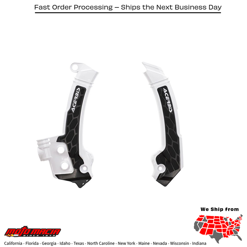 X-GRIP FRAME GUARD HUS WHITE/BLACK Husqvarna TC 125 TC 250 FC 250 FX 350 FX 450 FC 350 FC 450 TX 300i TE 150i TE 250i TE 300i FE 450 FE 350w FE 501w 2023-2024