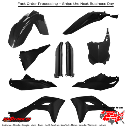 FULL PLASTIC KIT  BLACK Kawasaki KX450F KX450X 2024
