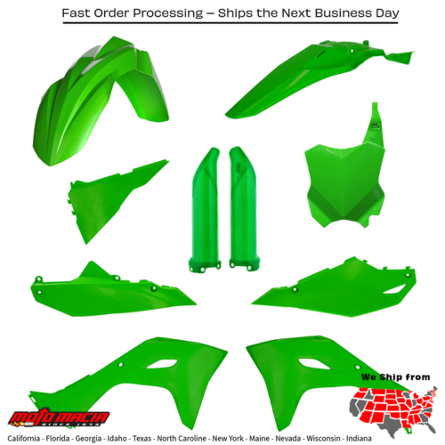 FULL PLASTIC KIT  ORIGINAL `24 GREEN Kawasaki KX450F KX450X 2024