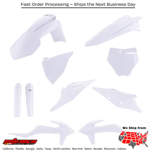 FULL PLASTIC KIT KTM WHITE KTM 450 SX-F Factory Edition 250 SX-F Factory Edition 250 SX-F 350 SX-F 450 SX-F 125 SX 250 SX 300 SX 250 XC 250 XC-F 300 XC 350 XC-F 450 XC-F 125 XC 150 SX 2022-2024