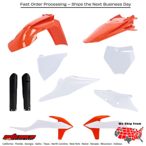 FULL PLASTIC KIT KTM ORIGINAL 24 KTM 450 SX-F Factory Edition 250 SX-F Factory Edition 250 SX-F 350 SX-F 450 SX-F 125 SX 250 SX 300 SX 250 XC 250 XC-F 300 XC 350 XC-F 450 XC-F 125 XC 150 SX 2022-2024