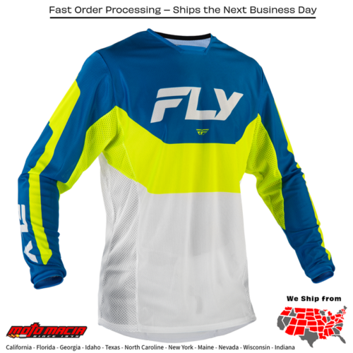 El título completo sería: "Kinetic Mesh Jersey Blue/White/Hi-Vis"