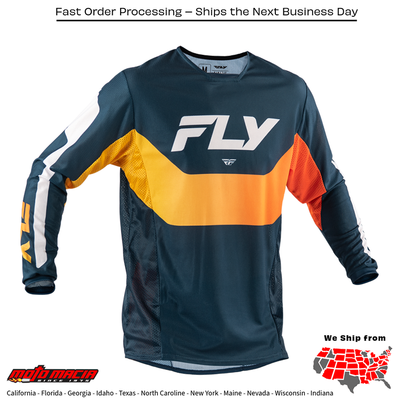 El título completo sería: "Kinetic Mesh Jersey Navy/Orange"