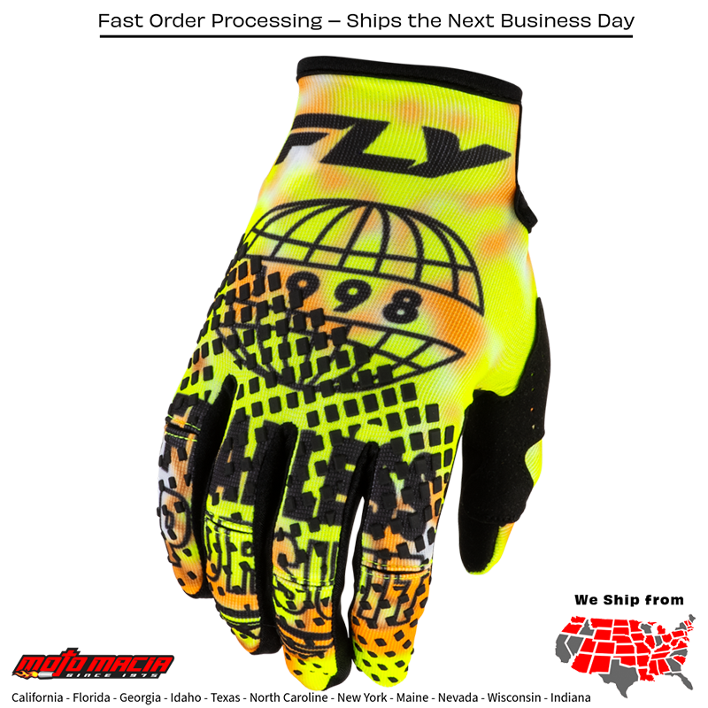El título completo sería: "Kinetic Blur Gloves White/Hi-Vis/Orange"