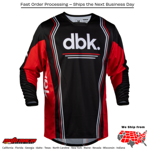 El título completo sería: "Kinetic Dbk Jersey Black/Red/White"