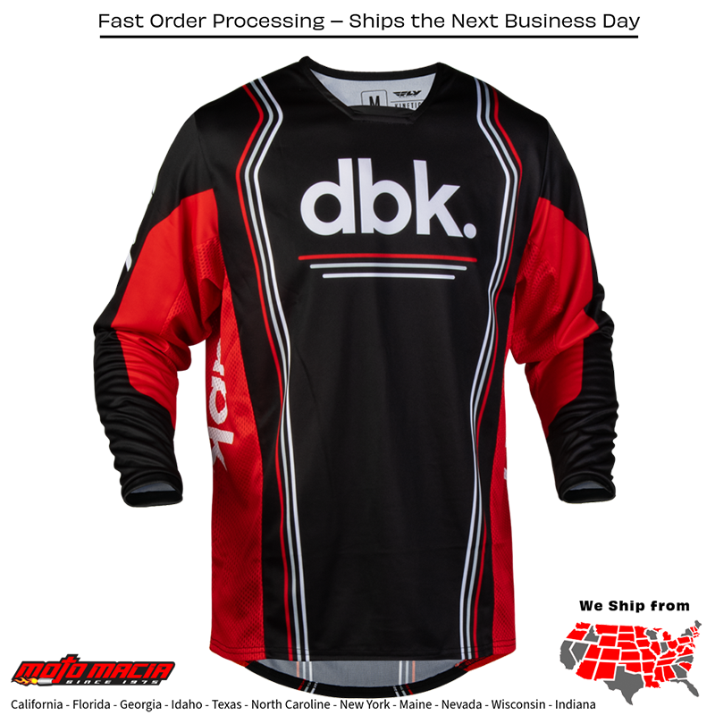 El título completo sería: "Kinetic Dbk Jersey Black/Red/White"