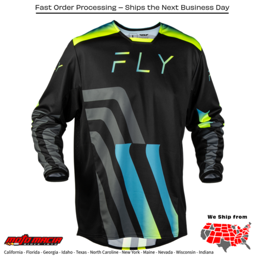 El título completo sería: "Kinetic Volt Jersey Black/Grey/Teal/Yellow"