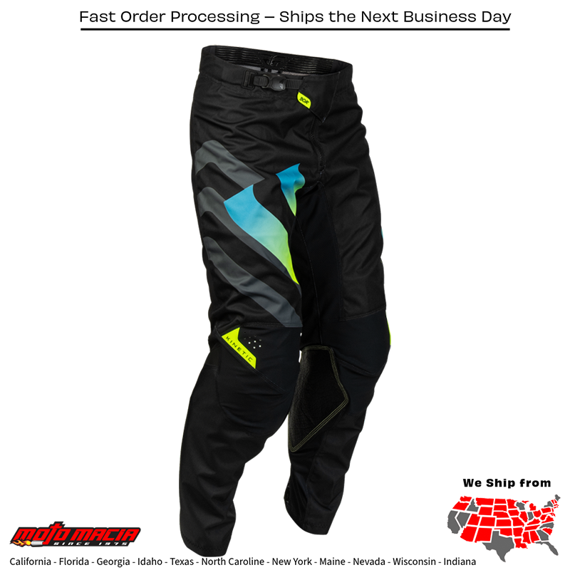 Kinetic Volt Pants Black/Grey/Teal/Yellow Sz