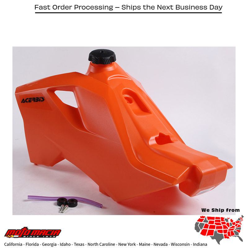 ACERBIS FUEL TANK 3.4 GAL ORANGE KTM 250 SX 2007-2010 250 SX-F 2007-201 more