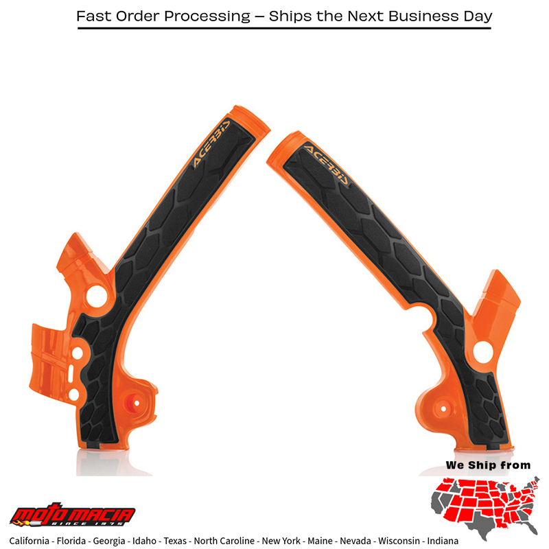 X-GRIP FRAME GUARD ORANGE/BLACK KTM 85 SXS 2013-2015 Husqvarna TC 85 (17/14) 2014-2017 KTM 85 SX (17/14) 2013-2017 KTM 85 SX (19/16) 2013-2017