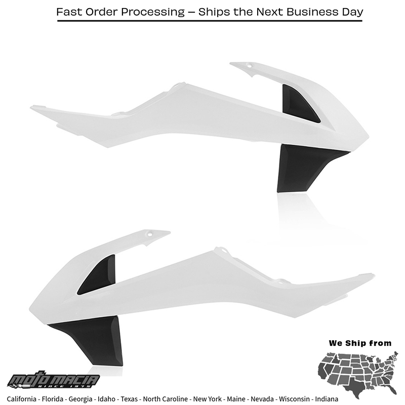 ACERBIS RADIATOR SHROUDS WHITE/BLACK KTM 65 SX 2016-2024