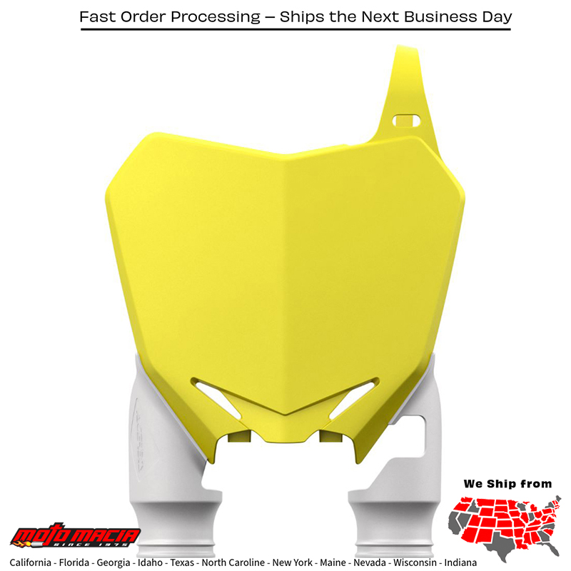 ACERBIS FRONT NUMBER PLATE YELLOW WHITE Suzuki RM-Z250 2010-2017 RM-