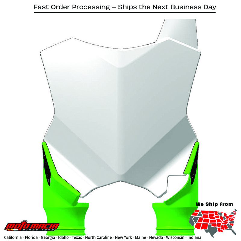 ACERBIS FRONT NUMBER PLATE WHITE/GREEN Kawasaki KX250F 2017-2019 K more