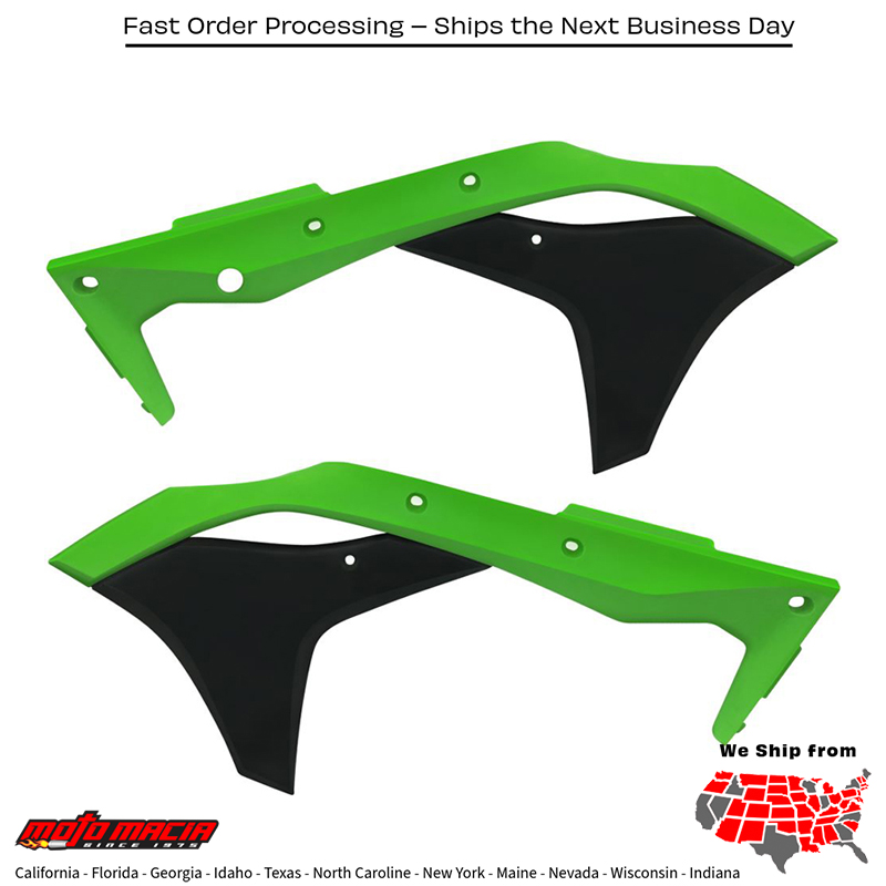 ACERBIS RADIATOR SHROUDS GREEN/BLACK Kawasaki KX250F 2017-2020 KX2 more