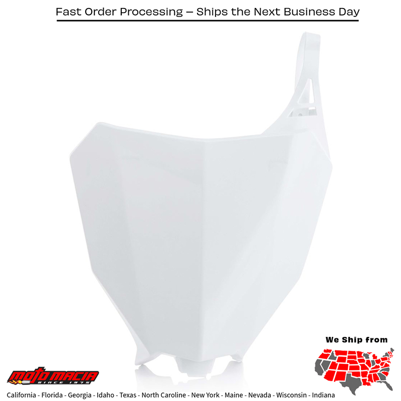ACERBIS FRONT NUMBER PLATE WHITE Honda CRF450RX 2017-2019 CRF450R 201