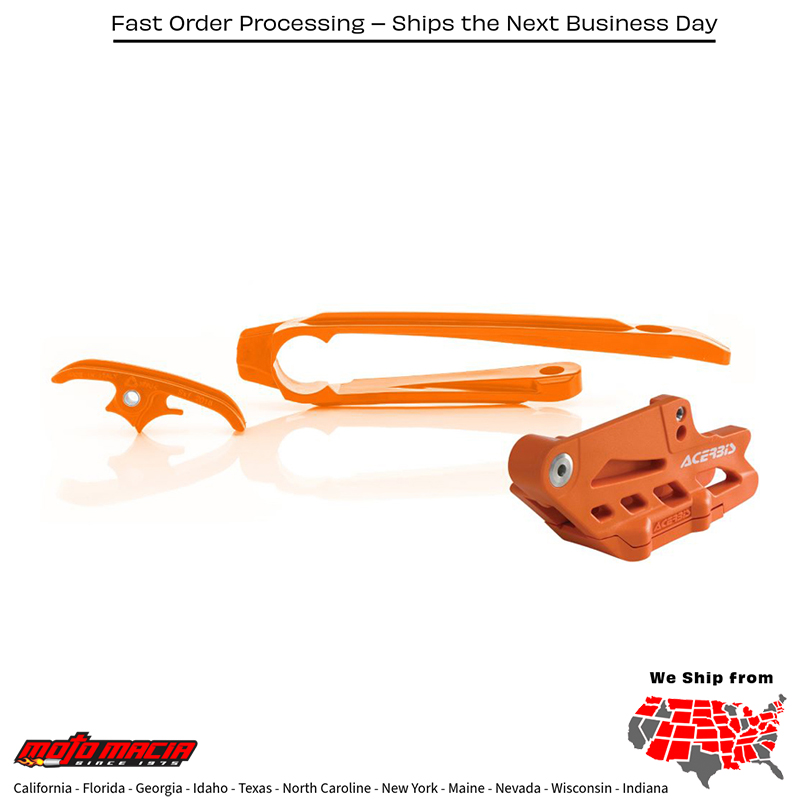 ACERBIS BLOCK/SLIDER KIT ORANGE KTM 350 EXC-F 2017-2023 500 EXC-F 2017- more