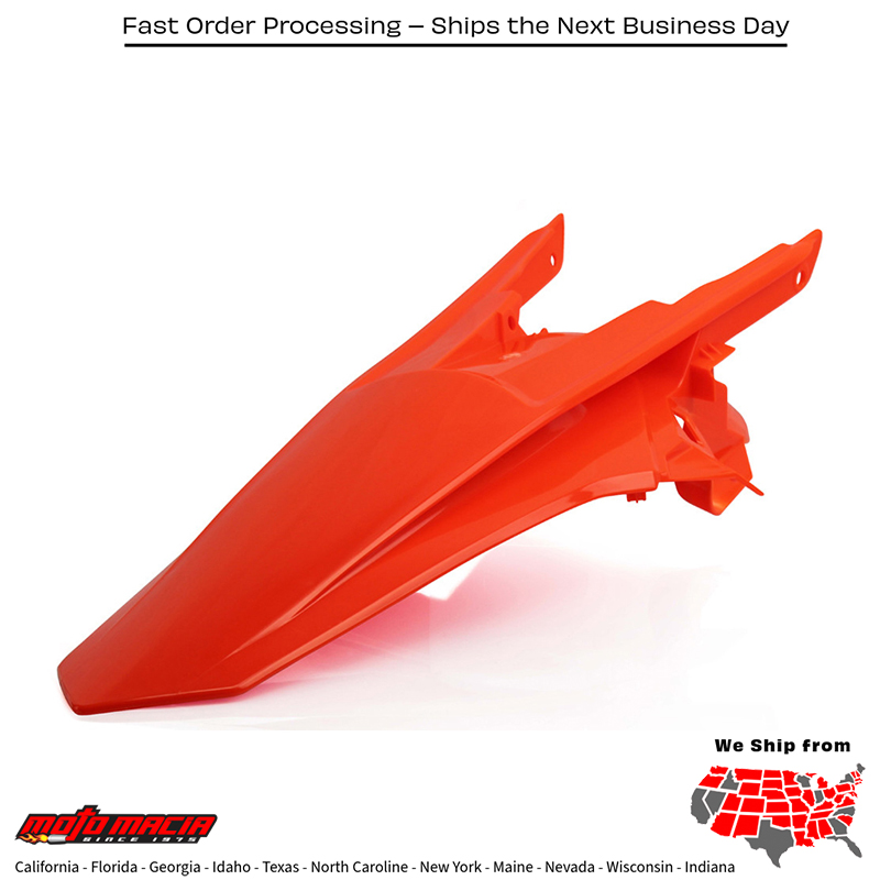ACERBIS REAR FENDER FLUORESCENT ORANGE KTM 350 EXC-F 2017-2019 500 EXC- more