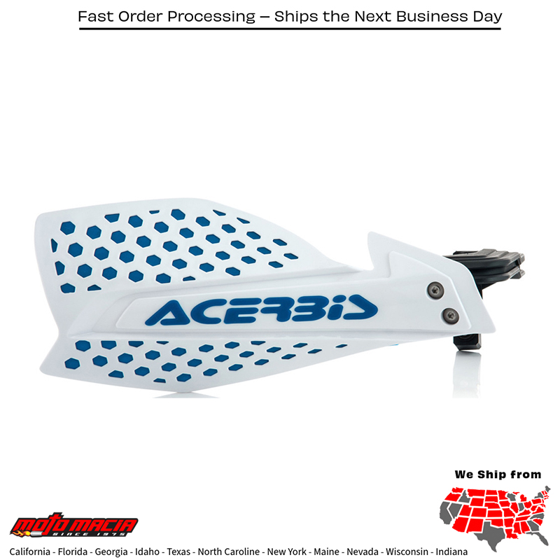 ULTIMATE X HANDGUARD WHITE/BLUE Honda XR650L 1993-2017 Honda CR125R 1979-2007 Honda CR250R 1978-2007 Honda CR85R 2003-2007 Honda CR85RB Expert 2003-2007 Honda XR650R 2000-2007 Honda XR250R 1981-2004 Honda XR400R 1996-2004 Honda XR100R 1985-2003 Honda XR80R