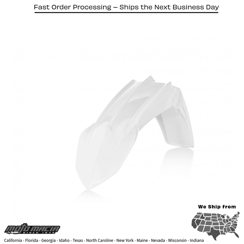 ACERBIS FRONT FENDER WHITE Yamaha WR250F 2015-2019 YZ450F 2018-2022 more