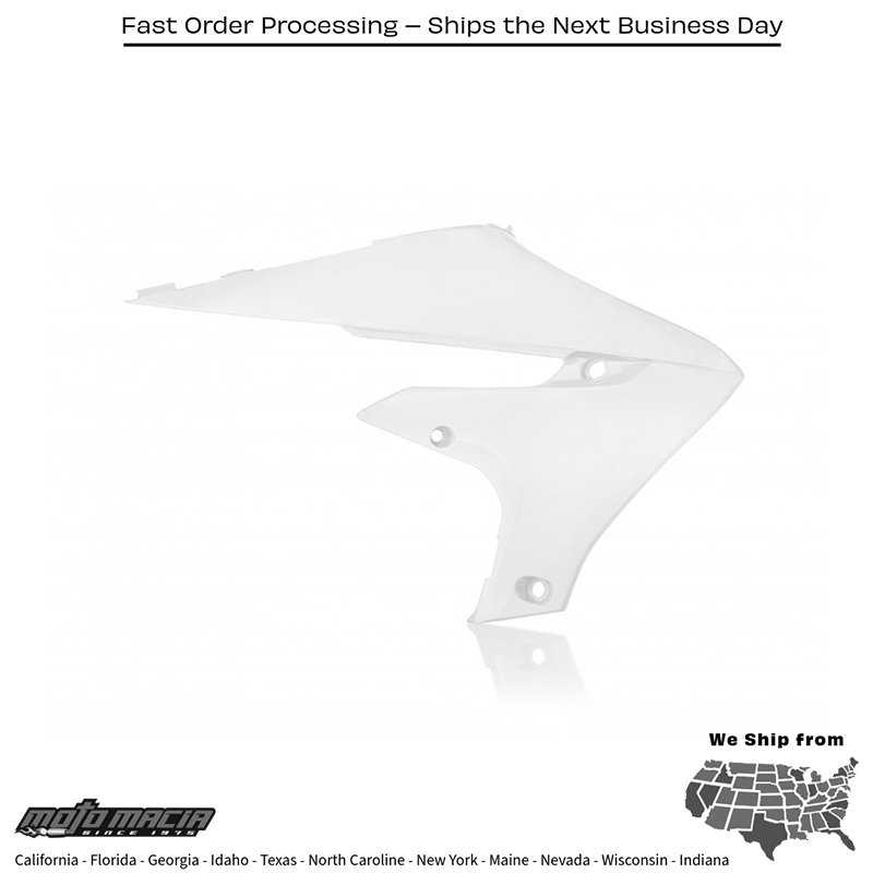 ACERBIS RADIATOR SHROUDS WHITE Yamaha YZ450F 2018-2022 YZ250F 2019-2 more