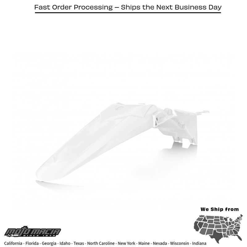 ACERBIS REAR FENDER WHITE Yamaha YZ450F 2018-2022 YZ250F 2019-2023 Y more