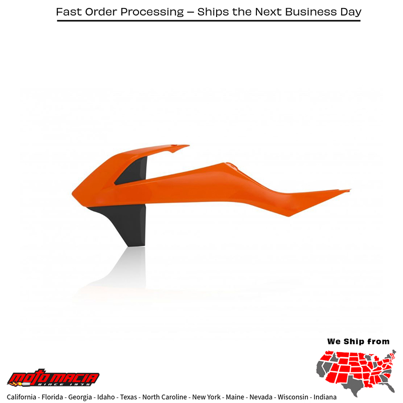 ACERBIS RADIATOR SHROUDS ORANGE/BLACK KTM 85 SX (17/14) 2018-2023 more - Image 2