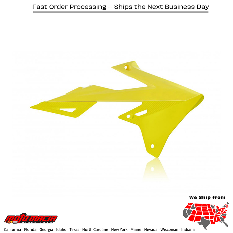 ACERBIS RADIATOR SHROUDS YELLOW Suzuki RM-Z450 2018-2024 RM-Z250 201