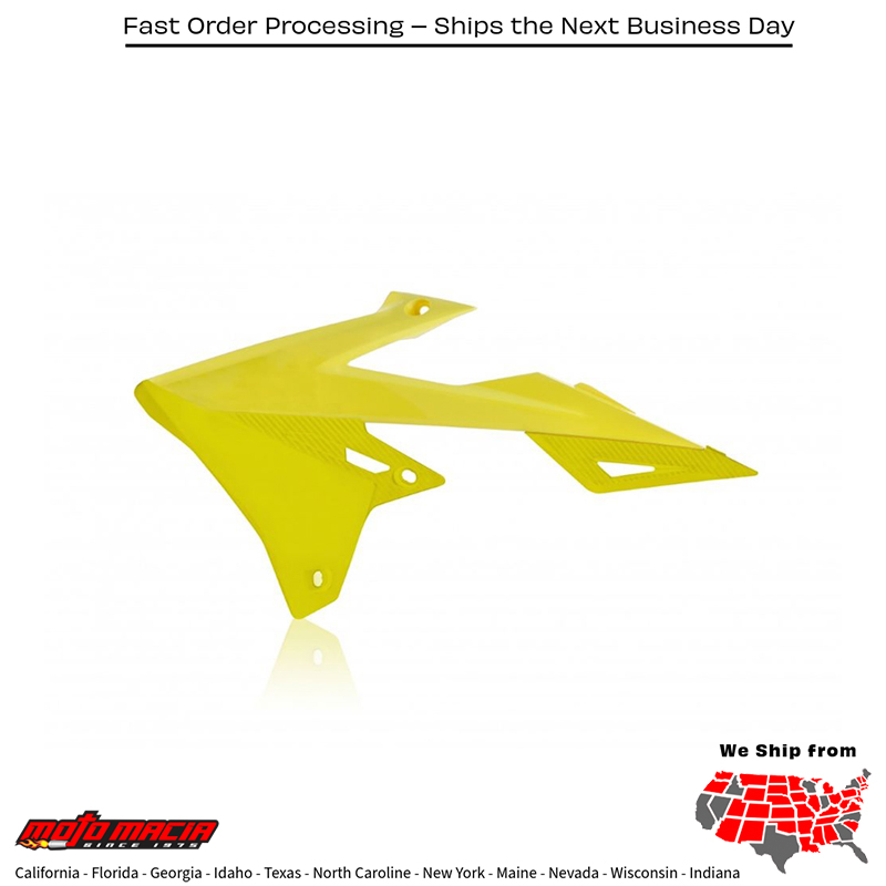 ACERBIS RADIATOR SHROUDS YELLOW Suzuki RM-Z450 2018-2024 RM-Z250 201 - Image 2