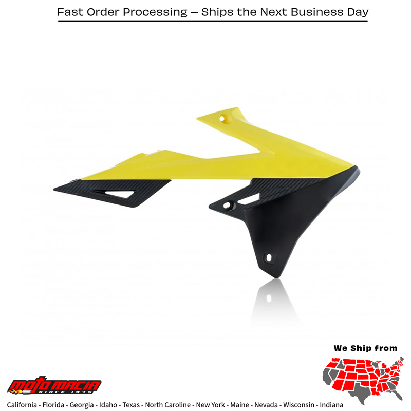 ACERBIS RADIATOR SHROUDS YELLOW/BLACK Suzuki RM-Z450 2018-2024 RM-Z2 more