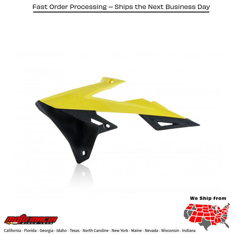 ACERBIS RADIATOR SHROUDS YELLOW/BLACK Suzuki RM-Z450 2018-2024 RM-Z2 more - Image 2