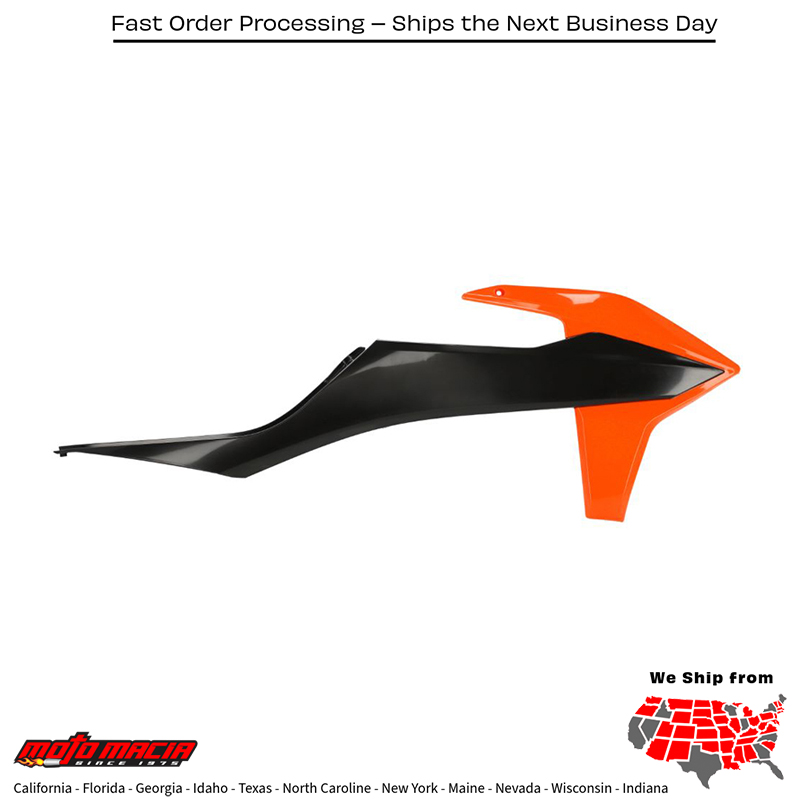 ACERBIS RADIATOR SHROUD ORANGE/BLACK KTM 300 XC-W TPi 2019-2021 450 more - Image 2