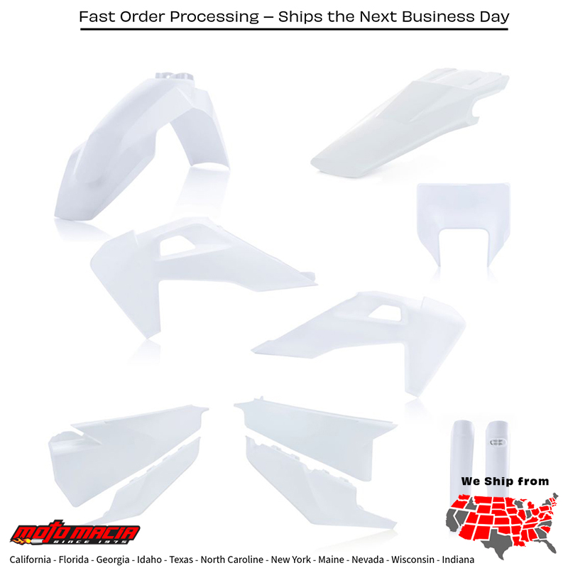 FULL PLASTIC KIT WHITE Husqvarna TE 300i FE 250 FE 350 FE 450 FE 501 TE 250i TE 150 TE 150i 2020-2023