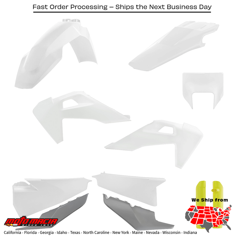 FULL PLASTIC KIT HUS ORIGINAL '22 Husqvarna TE 300i FE 250 FE 350 FE 450 FE 501 TE 250i TE 150 FE 350S FE 501S TE 150i TE 300i Rockstar Edition 2020-2023