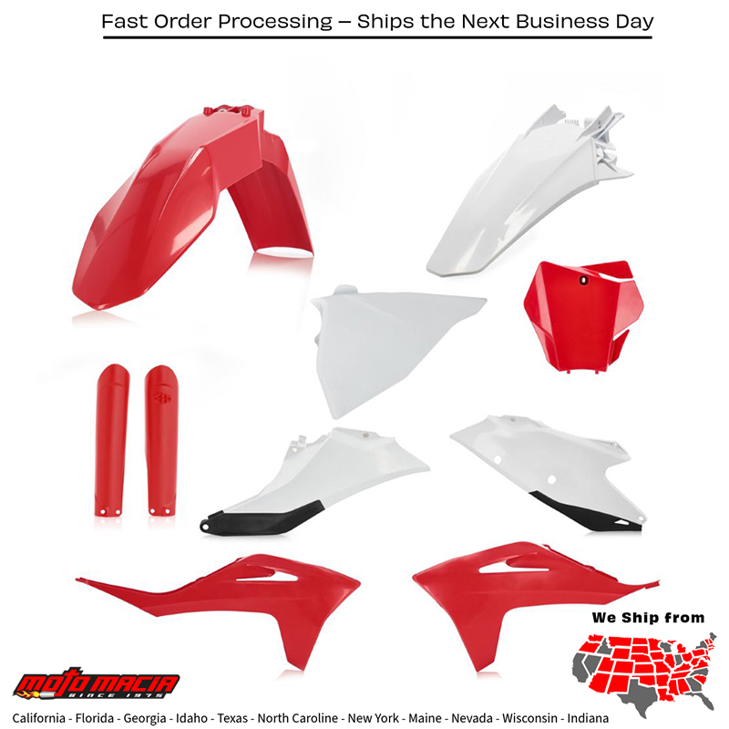 FULL PLASTIC KIT GAS/KTM RED/WHITE Gas Gas Gas-Gas MC 125 MC 250F MC 450F EX 250F EX 350F EX 450F EX 300 MC 250 MC 350F EX 250 2021-2023