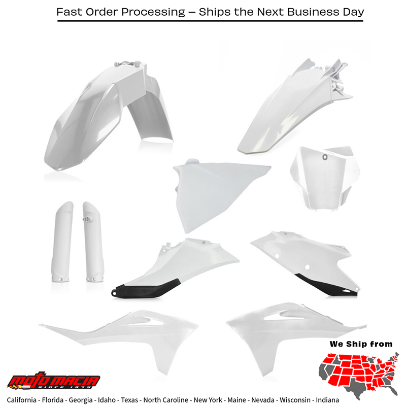 FULL PLASTIC KIT GAS/KTM WHITE/BLACK Gas Gas Gas-Gas MC 125 MC 250F MC 450F EX 250F EX 350F EX 450F EX 300 MC 250 MC 350F EX 250 2021-2023
